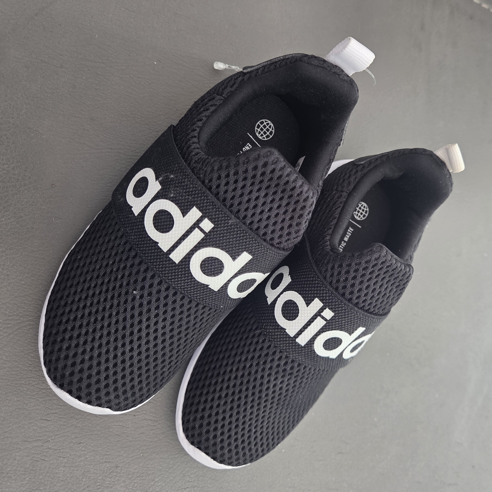 Adidas Kids Black Mesh Slip-On Sneakers